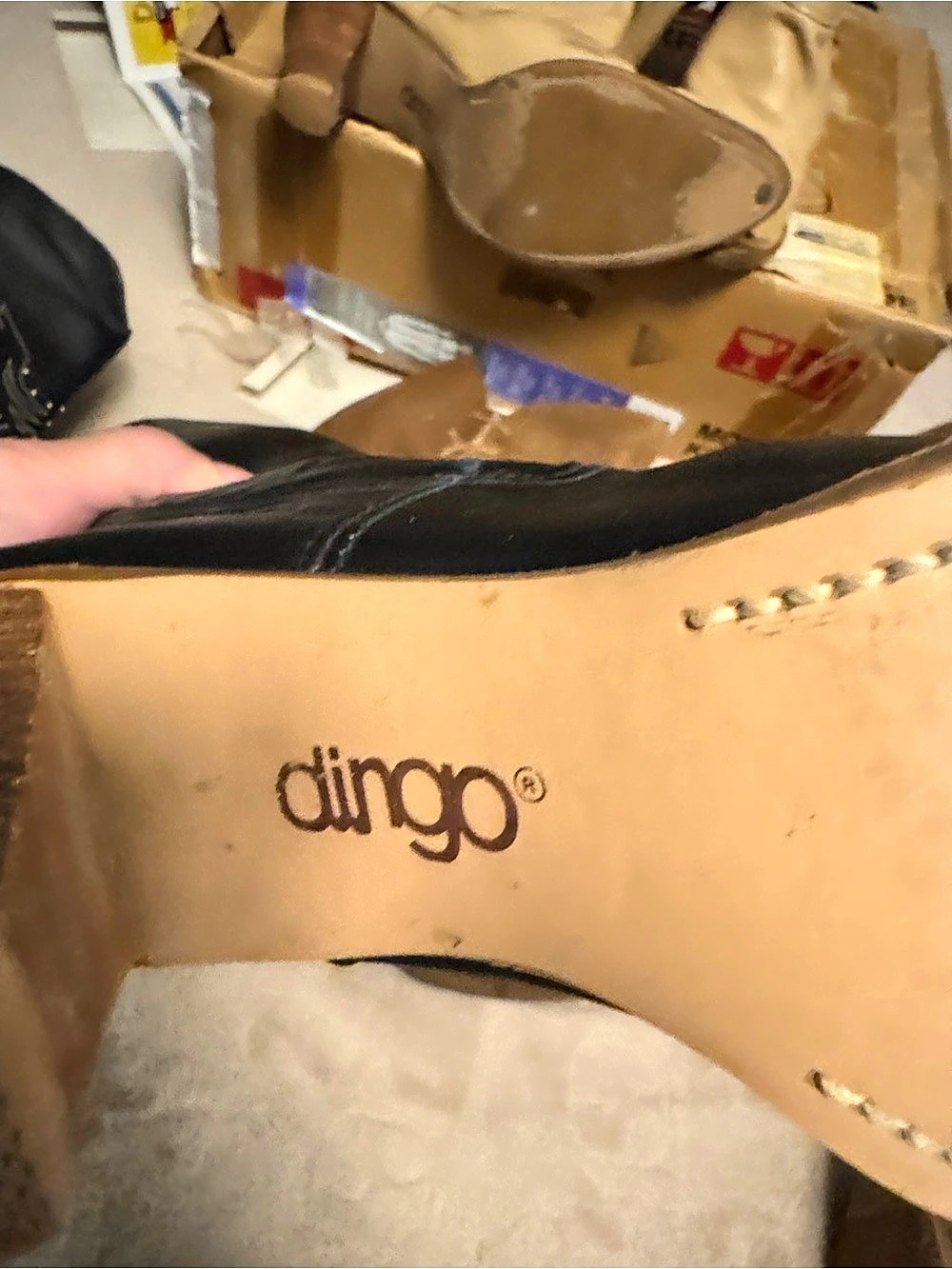 Dingo Thunder Road Black Embroidered Heeled Boots - Picture 3 of 3